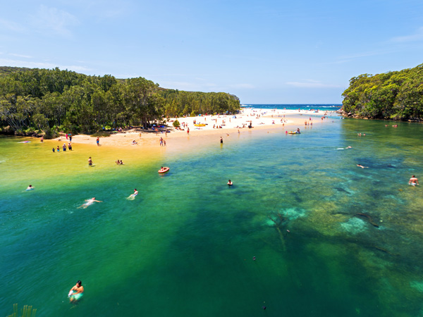 people enjoying swimming at Wattamolla, Royal National Park S
