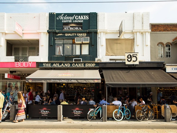 shops and cafes on Acland Street, St Kilda