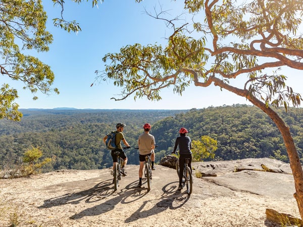 bikers stopping for the view, Blue Mountains Biking Adventures, Katoomba