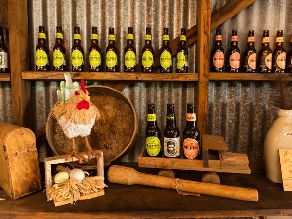 cider bottles on display in Bilpin