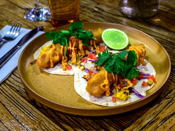 a plate of food on the table at Bowery