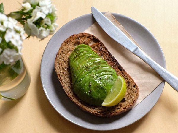an avocado toast at Cassiopeia, Blue Mountains