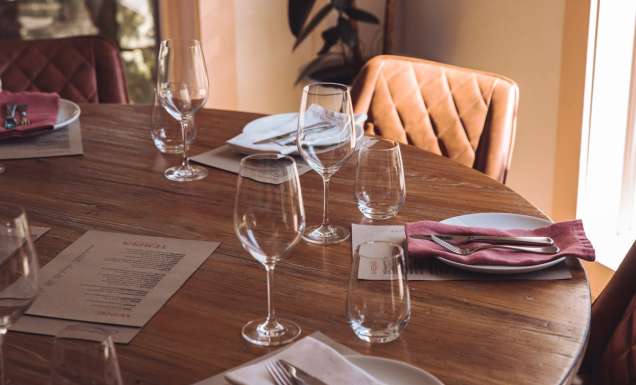 A dining table set in Tempus in the Blue Mountains
