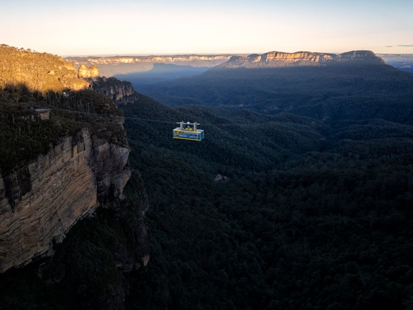 a cable car at Scenic World, Katoomba