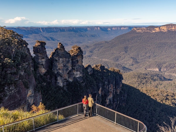 the view of Three Sisters from Echo Point Lookout, Blue Mountains