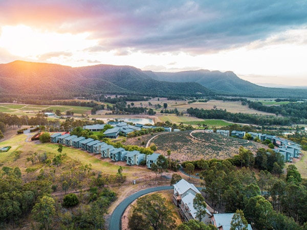 an aerial view of Elysia Retreat, Hunter Valley