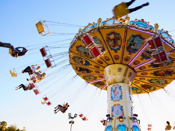 visitors enjoying a thrilling ride at Hunter Valley Gardens, Pokolbin