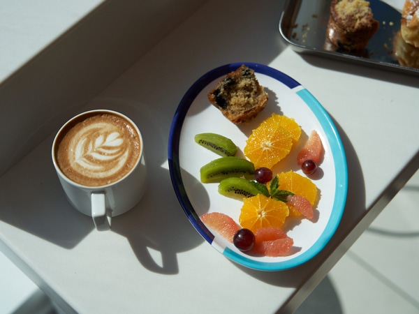 a breakfast at sea onboard Virgin Voyages