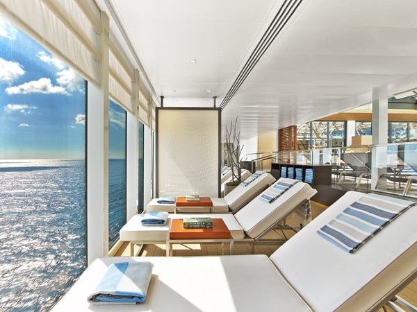 the main pool promenade of Viking facing the sea