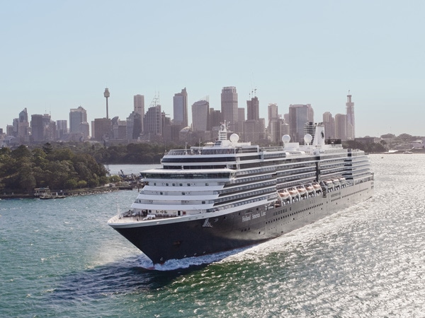 an aerial view of MS Noordam cruise ship at sea