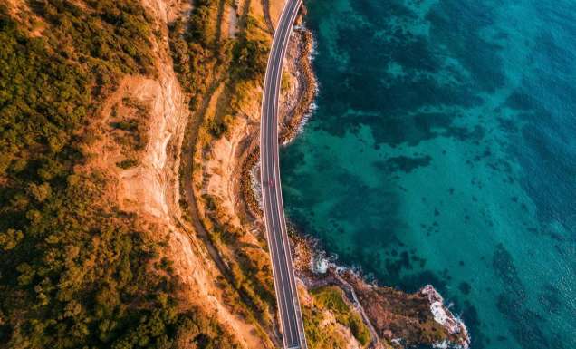 Sea Cliff Bridge NSW from above