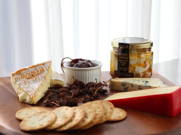 a cheeseboard at the Hunter Valley Smelly Cheese Shop