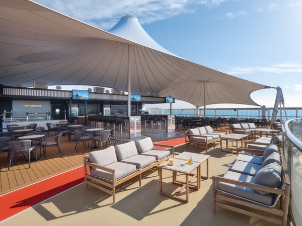 the beer garden onboard Norwegian Cruise Line 