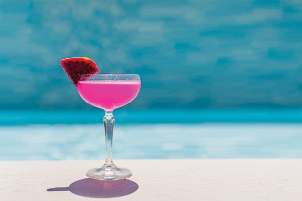 a glass of cocktail at Quarterdeck