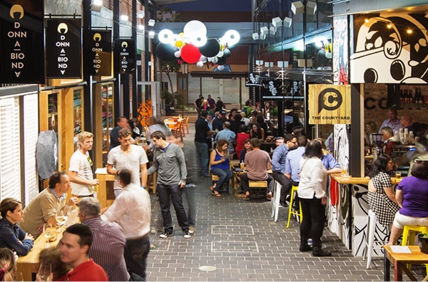 crowded isle along City Lane Townsville