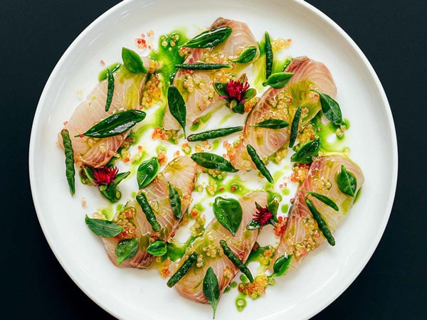 A dish of cured trout at Bangalay Dining