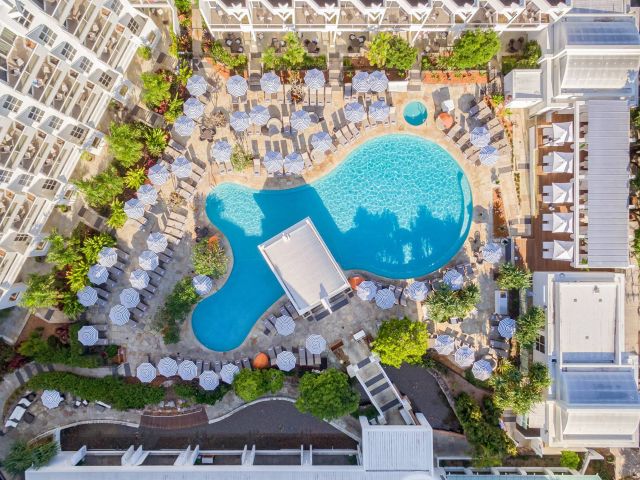 the pool and cabanas at Sofitel Noosa Pacific Resort, Sunshine Coast accommodation