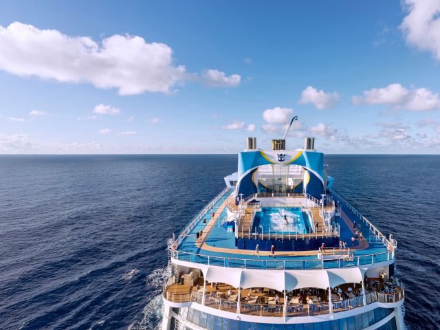 Aerial view of Anthem of the Seas out at sea