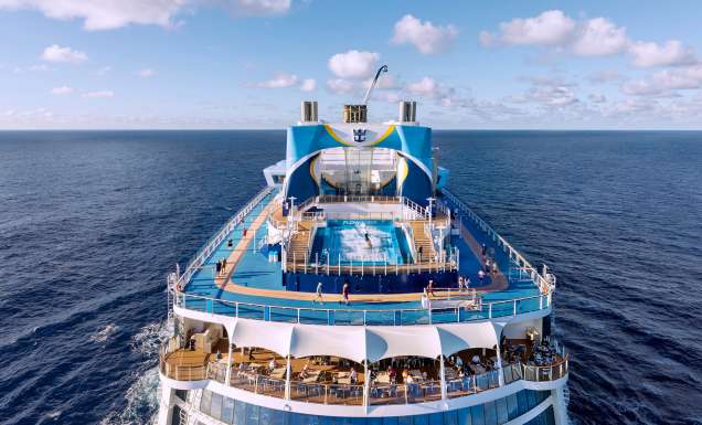aerial of Anthem of the Seas flowrider