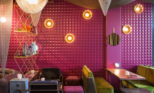 an eclectic and colourful interior at Joe's Bar in East Hotel Canberra
