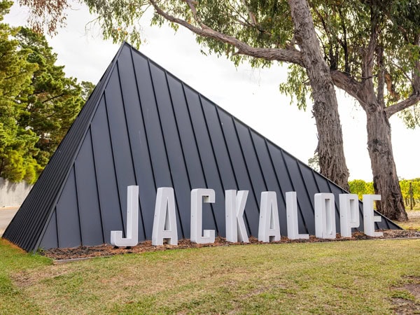 the black aluminium structure in triangular shape at Jackalope