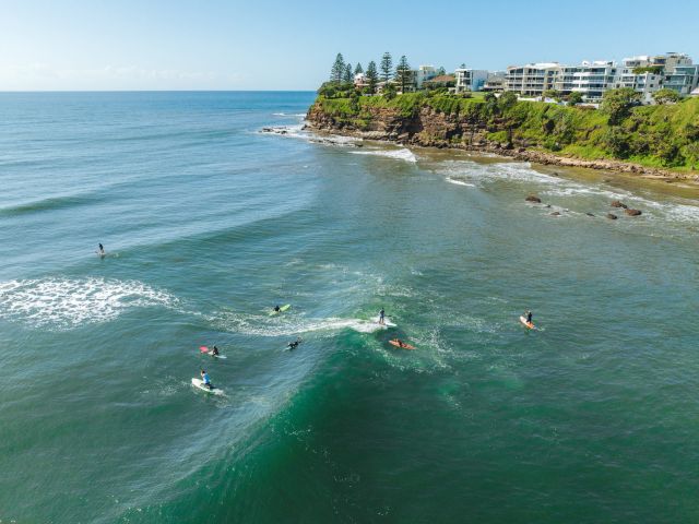surfing in Moffat Beach, Sunshine Coast