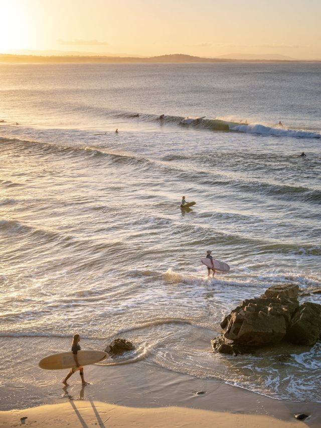 surfers at Little Cove Beach, Sunshine Coast