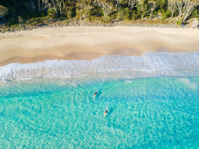 the crystal blue waters of Noosa Heads Main Beach, Sunshine Coast