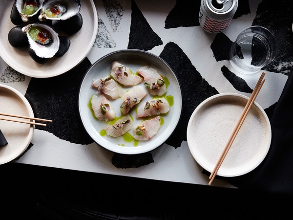 a table-top view of meals at Moonlight Hibachi & Wine Bar