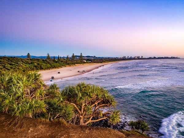 scenic coastal views from Fingal Head at sunrise