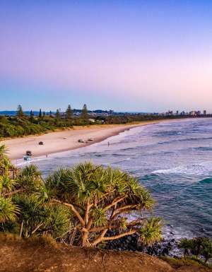 scenic coastal views from Fingal Head at sunrise