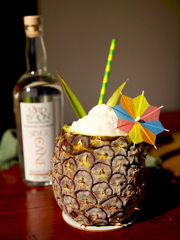 a serving of piña colada Lord Byron Distillery