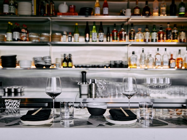 a classy bar interior at Moonlight, Byron Bay