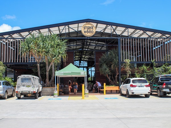 the bar exterior of Stone & Wood, Byron Bay