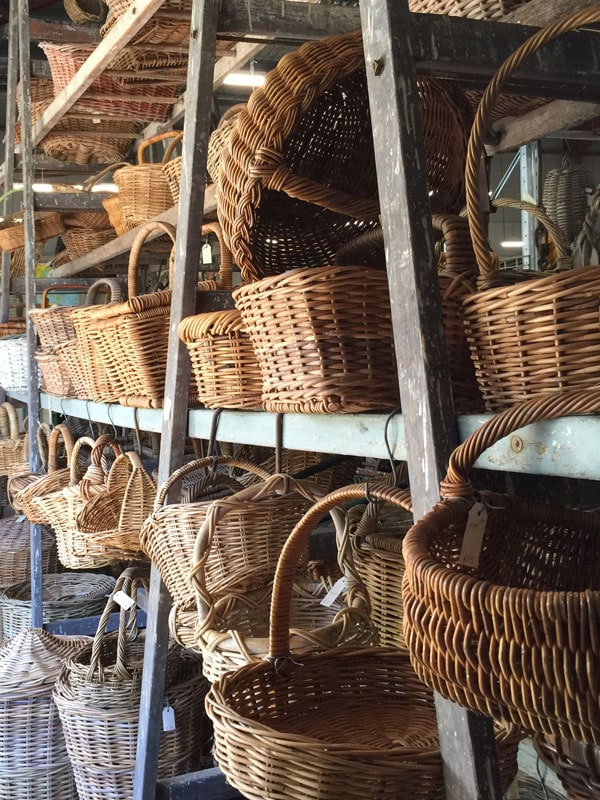 baskets on display at Heath's Old Wares, Burringbar