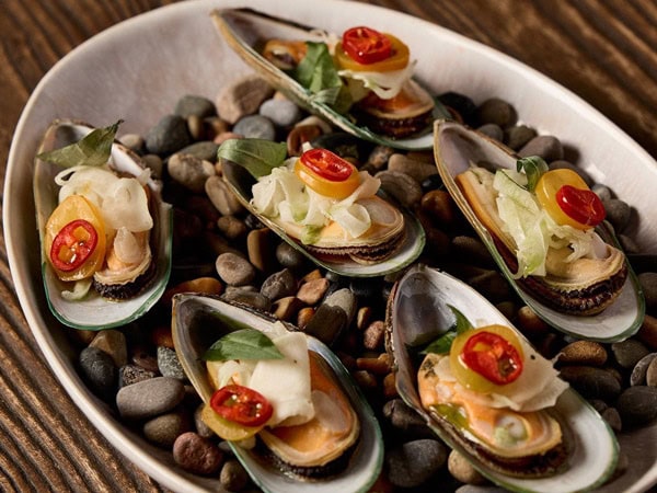 a plate of shellfish at Makan restaurant, Adelaide