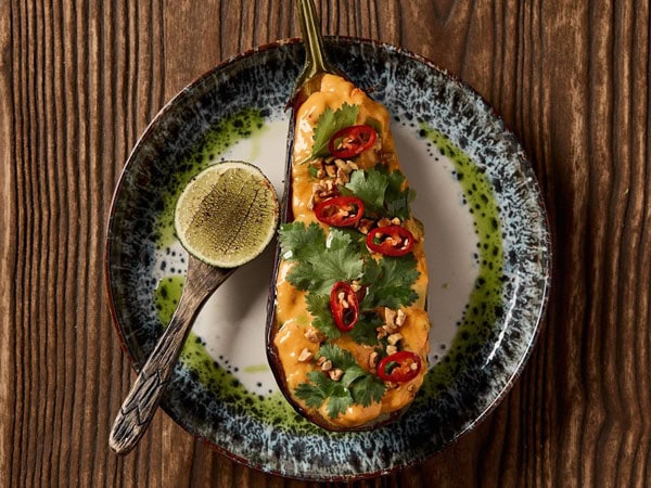 a table-top view of a dish at Makan restaurant, Adelaide