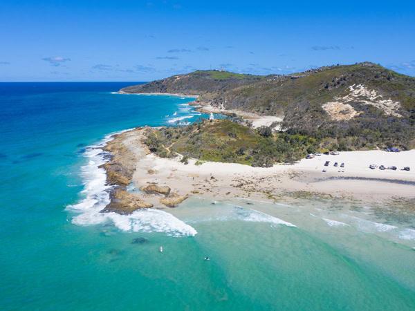an aerial view of the beach at North Point Camping Area