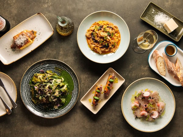 a table-top view of the Italian menu at Osteria Oggi, Adelaide