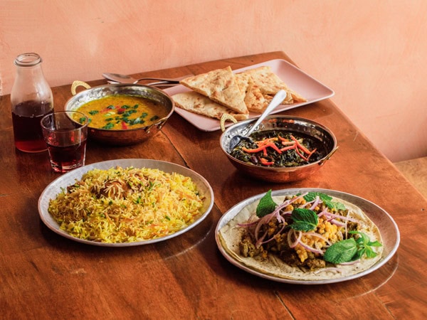 a spread of food on the table at Parwana Afghan Kitchen, Adelaide