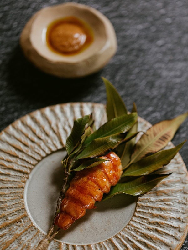 a close-up of a dish at Restaurant Botanic, Adelaide
