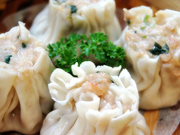Pork and prawn dumplings from Bamboo Basket in Brisbane.