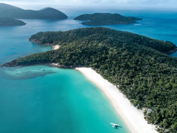 Flying high over Whitehaven Beach