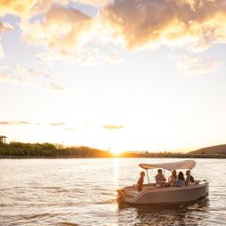 Group on a Go Boat on Lake Burley Griffin in Canberra