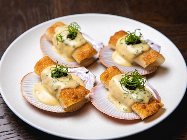 Steamed scallop dumplings from Madame Wu in Brisbane.