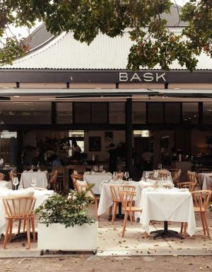 Exterior view of BASK Restaurant dining space at Peregian Beach on the Sunshine Coast