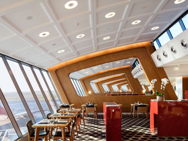 the seating area at Qantas International First Lounge, Sydney