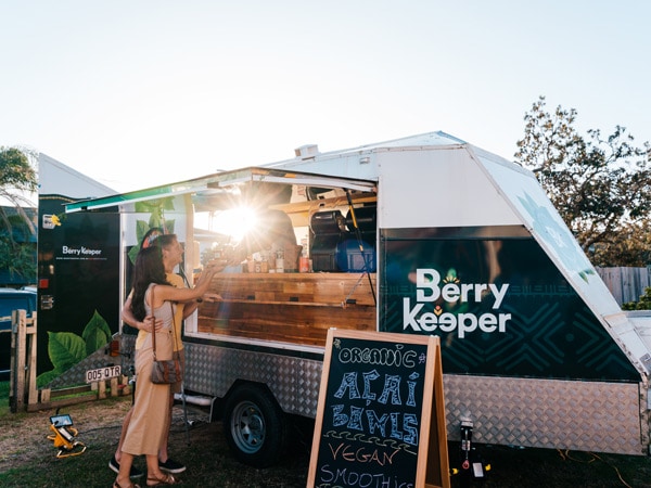 a food caravan stall of Berry Keeper at Marcoola Market