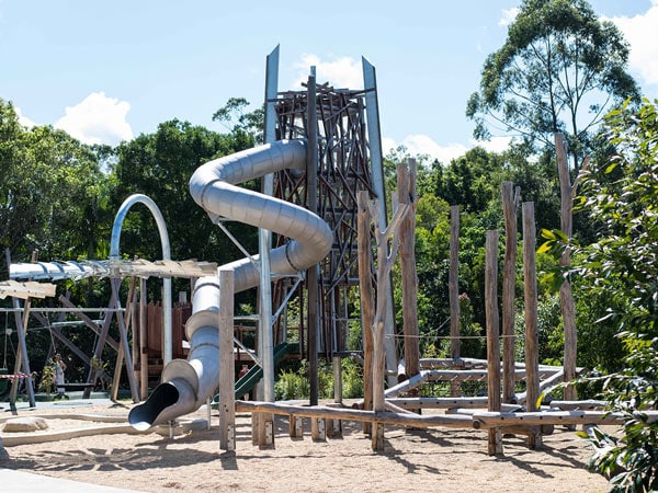 a giant slide in Hinterland Adventure Playground