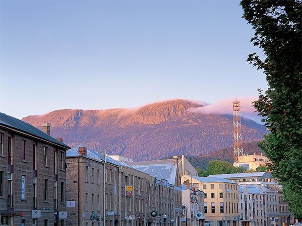 Misty Salamanca Square in the morning